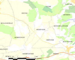 Map commune FR insee code 57507